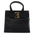 Salvatore Ferragamo Convertible Vara Bow Tote Leather Black Leather Handbag (Authentic  )