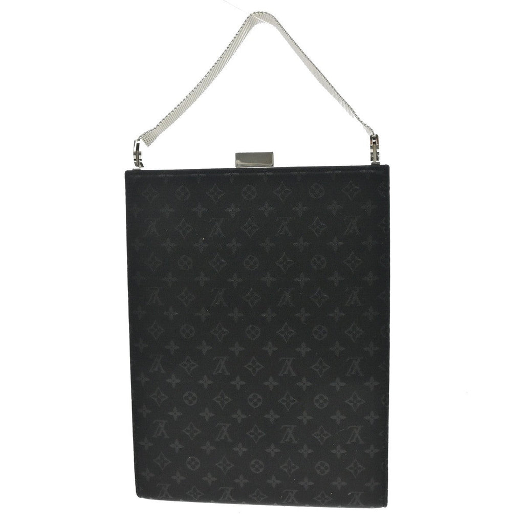 Louis Vuitton Saint Ange Handbag Monogram Satin Black Satin Handbag (Authentic  )