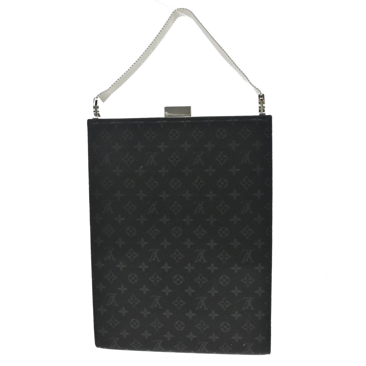 Louis Vuitton Saint Ange Handbag Monogram Satin Black Satin Handbag (Authentic  )