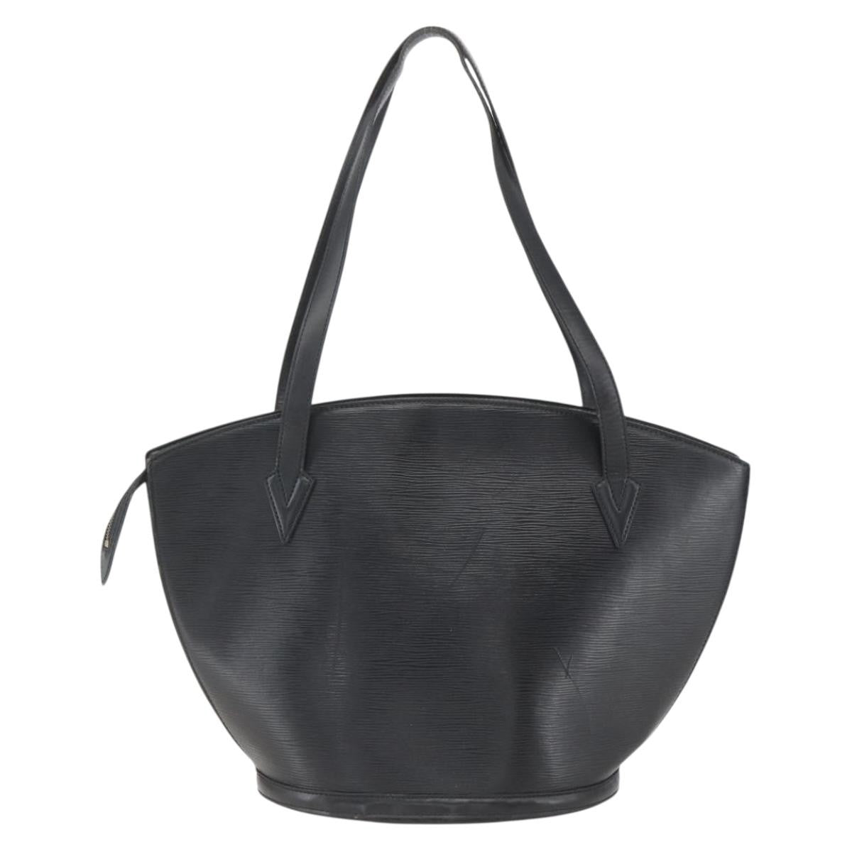 Louis Vuitton Saint Jacques Handbag Epi Leather Black Leather Handbag (Authentic  )