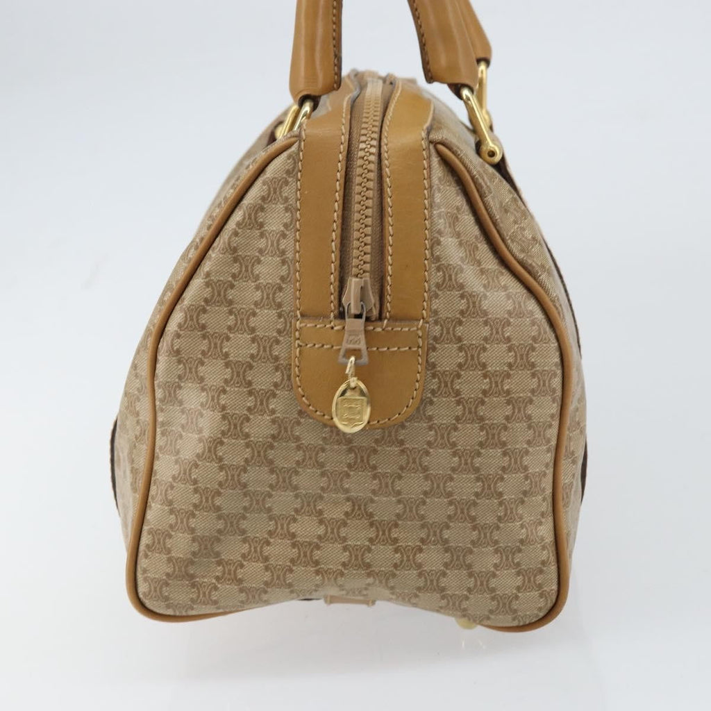 Celine Vintage Macadam Handbag Canvas And Leather Beige Canvas Handbag (Authentic  )
