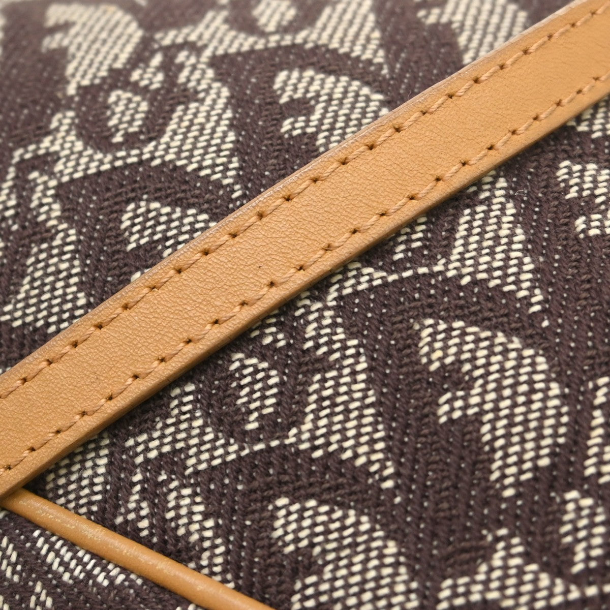 Christian Dior Saddle Bag Oblique Canvas Brown Canvas Handbag ( )