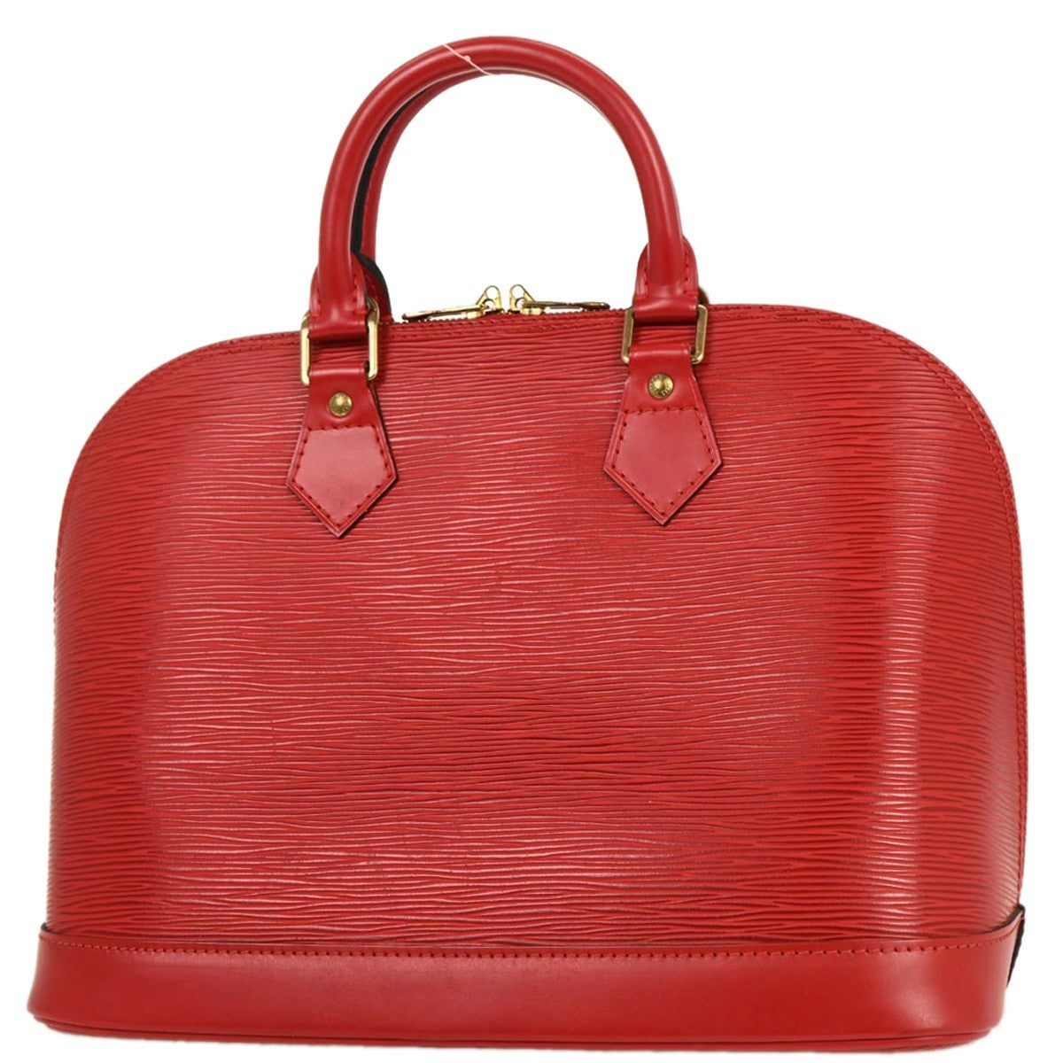 Louis Vuitton Alma Handbag Epi Leather Red Leather Handbag (Authentic  )
