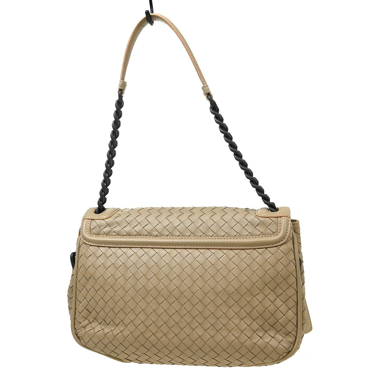 Bottega Veneta Intrecciato Shoulder Bag Leather Beige Leather Handbag ( )
