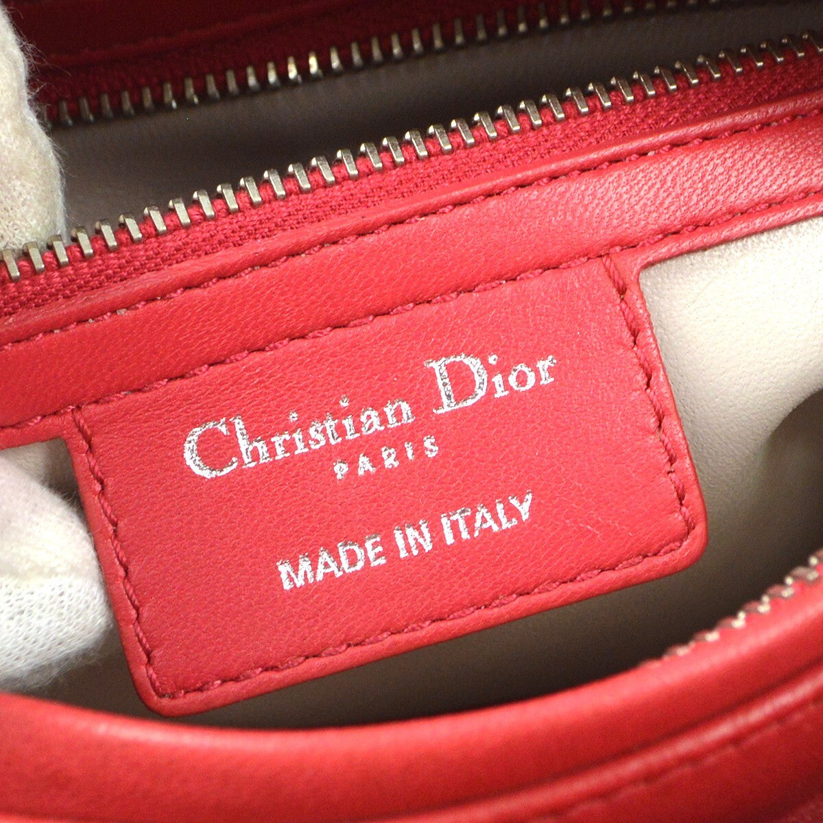 Christian Dior Bicolor Lady Dior Bag Cannage Quilt Lambskin Pink Leather Handbag (Authentic  )