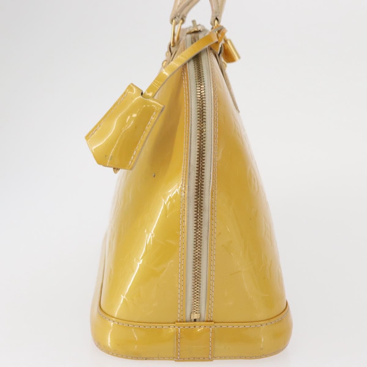 Louis Vuitton Alma Handbag Patent Leather Yellow Patent_Leather Handbag (Authentic  )