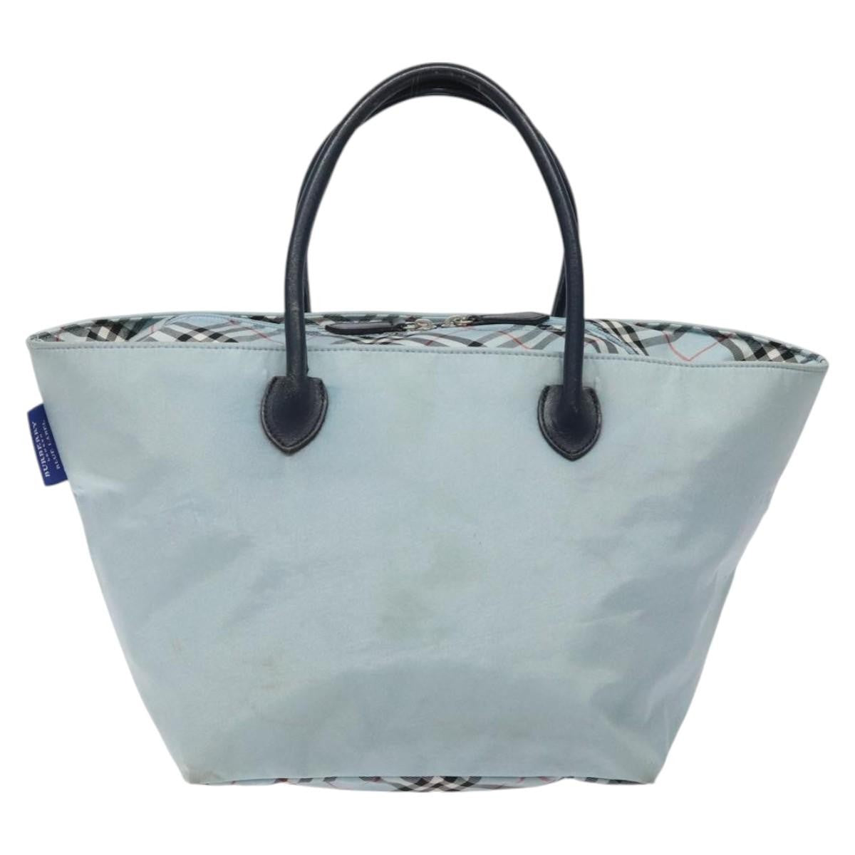 Burberry Nova Check Blue Label Nylon Blue Nylon Handbag (Authentic  )