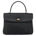 Bally Vintage Handbag Quilted Leather Black Leather Handbag (Authentic  )