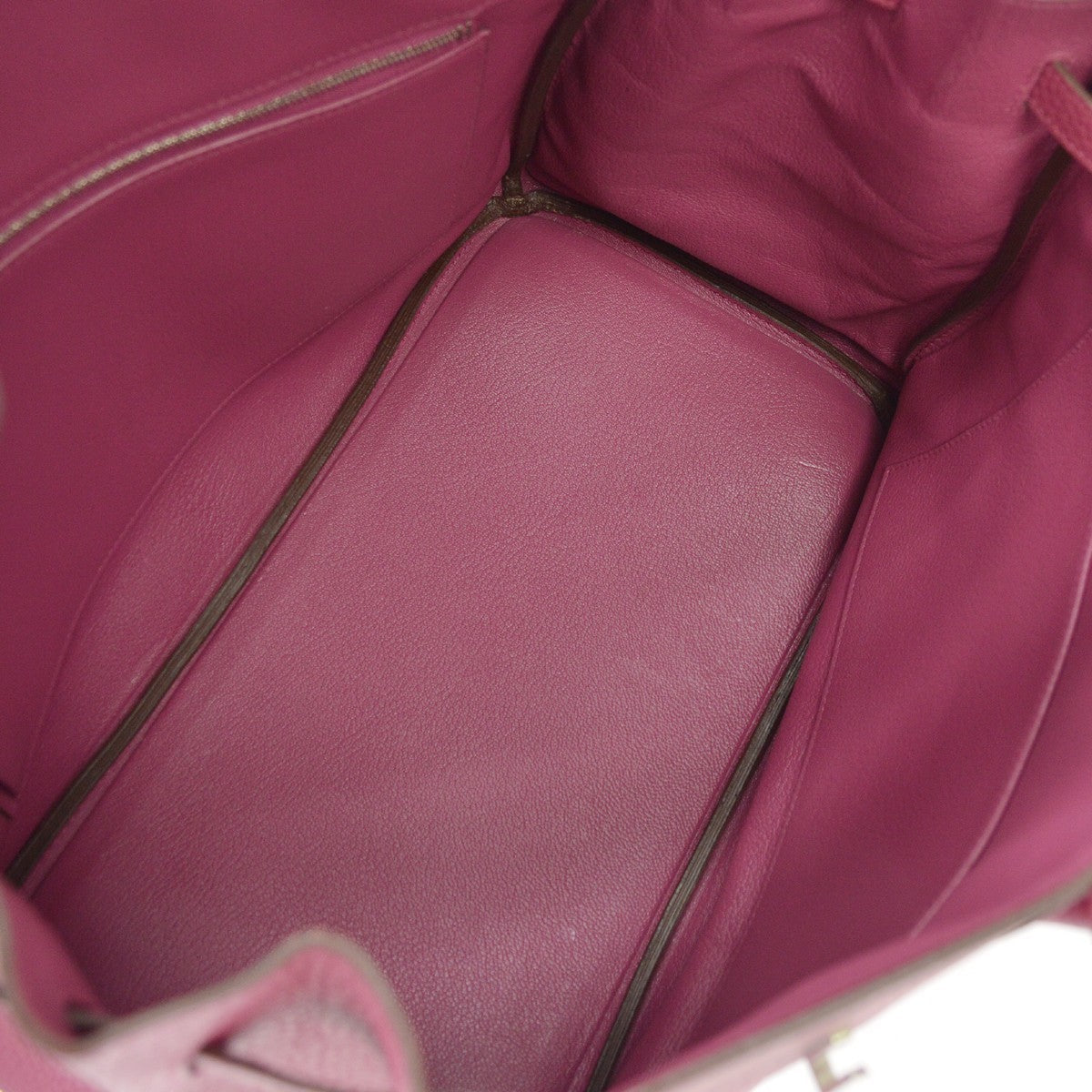 Hermes Birkin Handbag Pink Togo With Palladium Hardware Blue Leather Handbag ( )