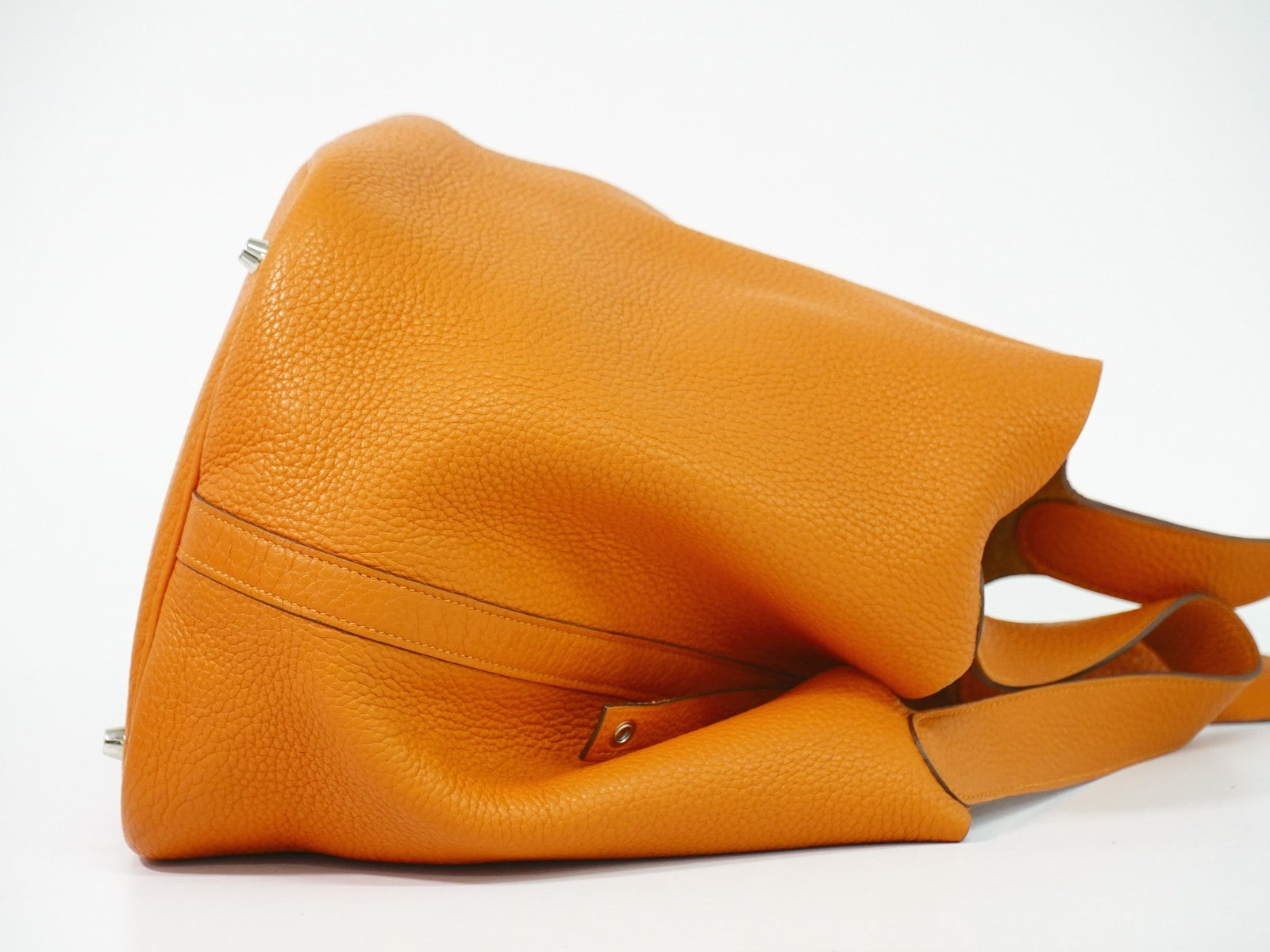 Hermes Picotin Lock Bag Togo Orange Leather Handbag (Authentic  )