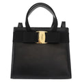 Salvatore Ferragamo Convertible Vara Bow Tote Leather Black Leather Handbag (Authentic  )