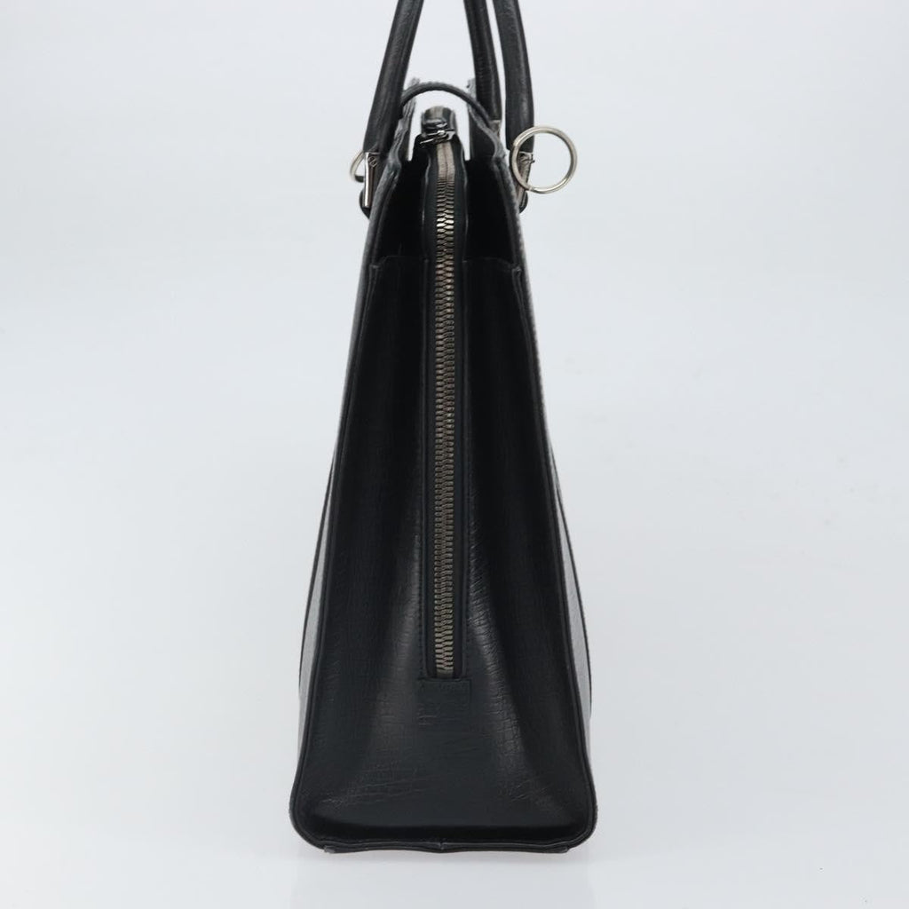 Gucci Vintage Handbag Leather Black Leather Handbag (Authentic  )