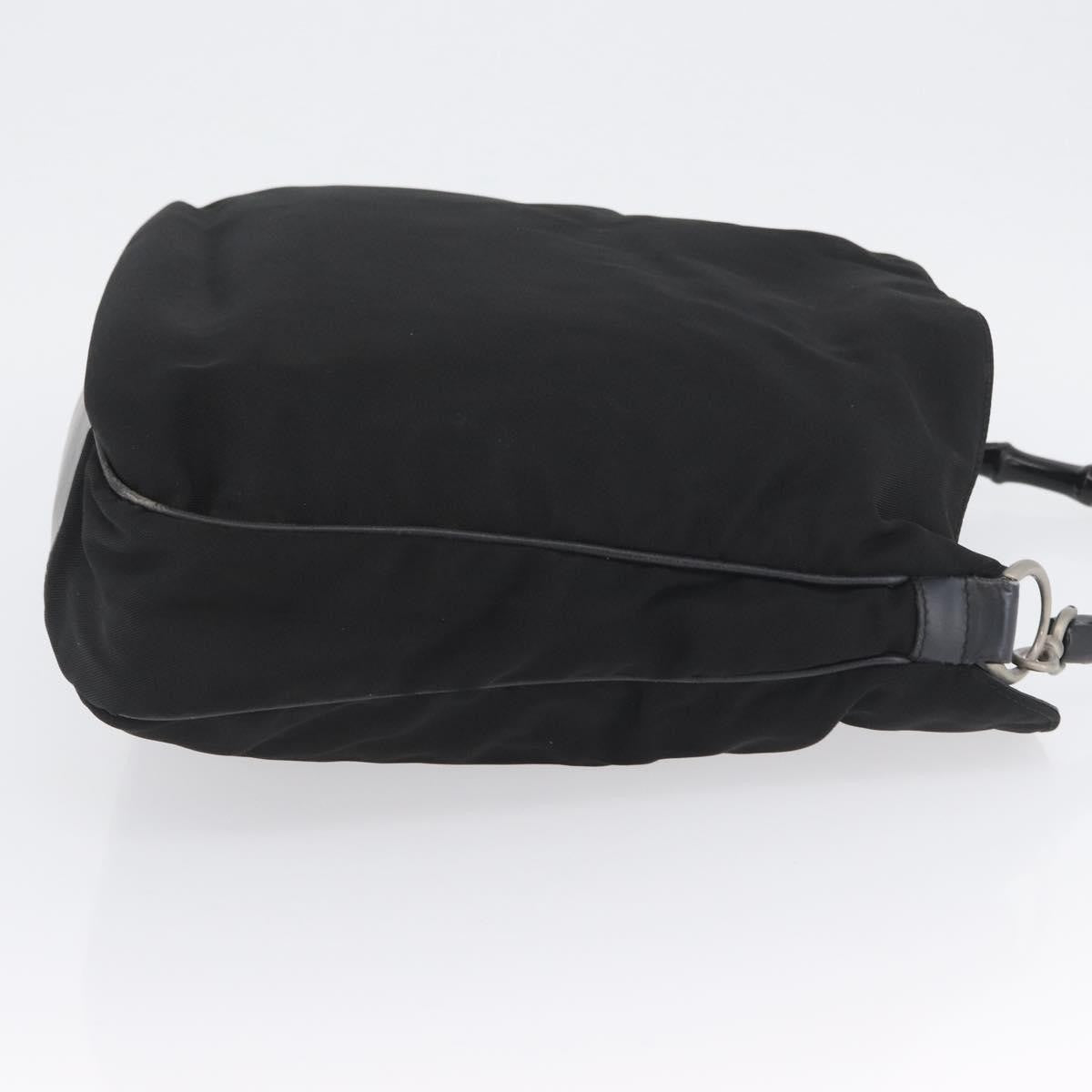 Gucci Vintage Bamboo Handle Bag Nylon Black Nylon Handbag ( )