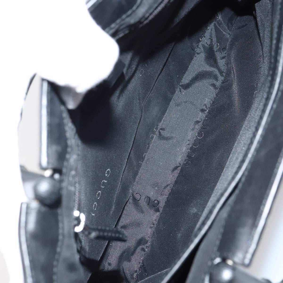 Gucci Vintage Bamboo Handle Bag Leather Black Leather Handbag ( )