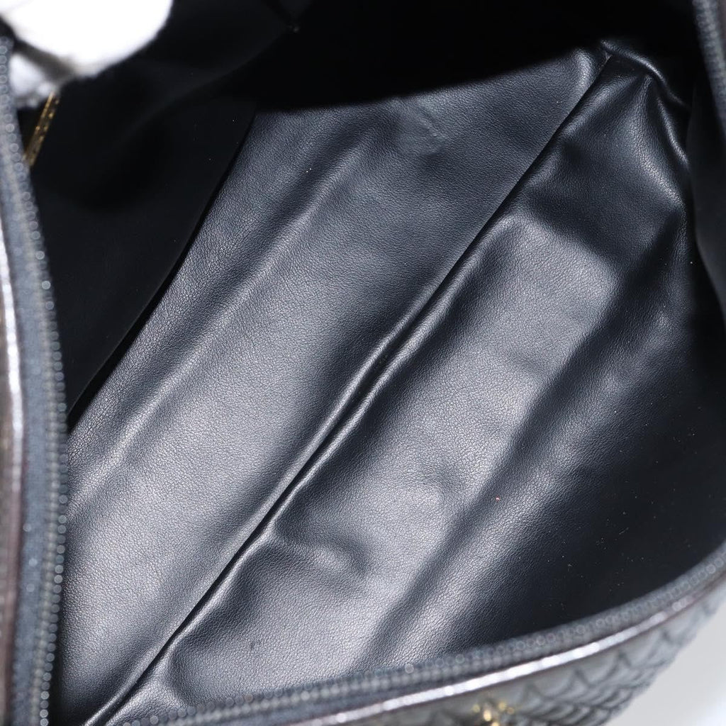Bally Vintage Handbag Quilted Leather Black Leather Handbag (Authentic  )