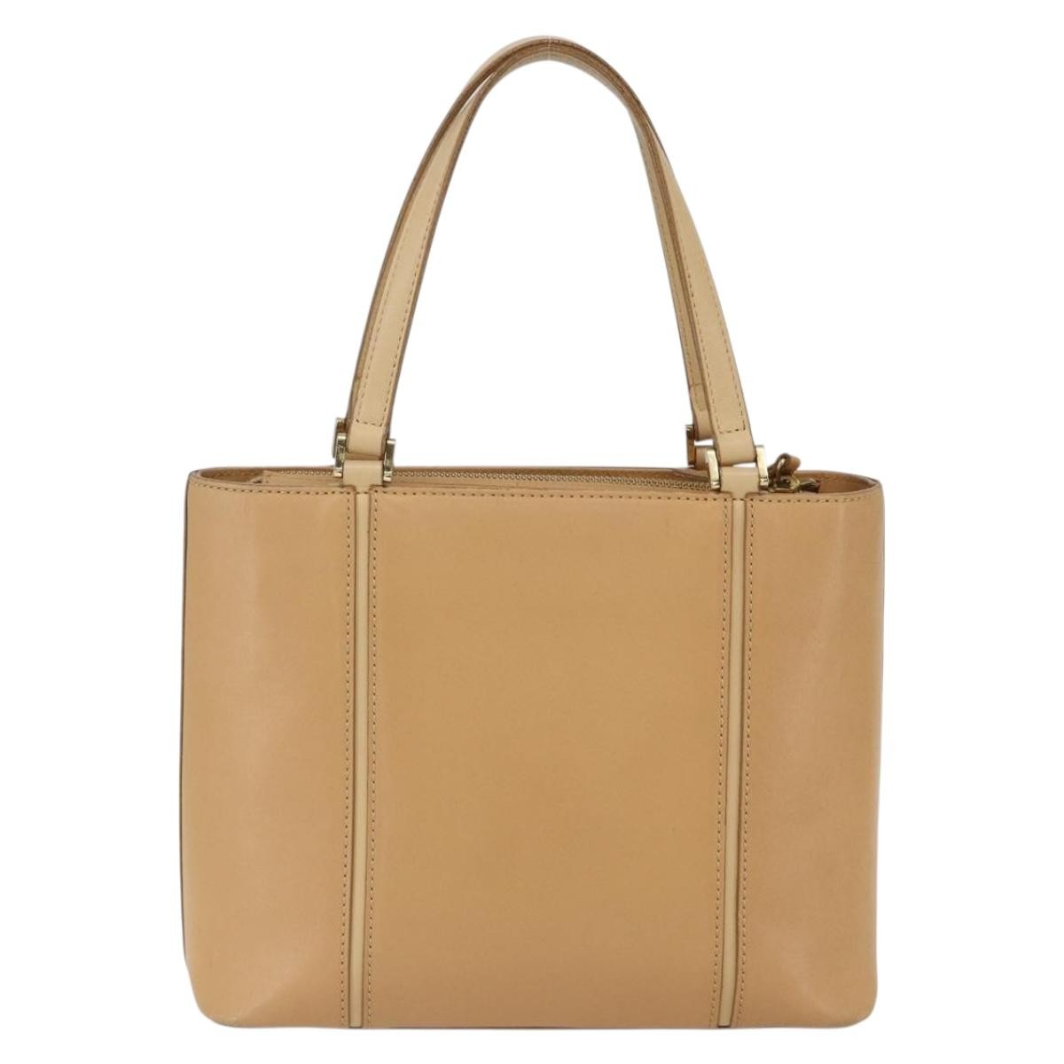 Burberry Vintage Handbag Leather Beige Leather Handbag (Authentic  )