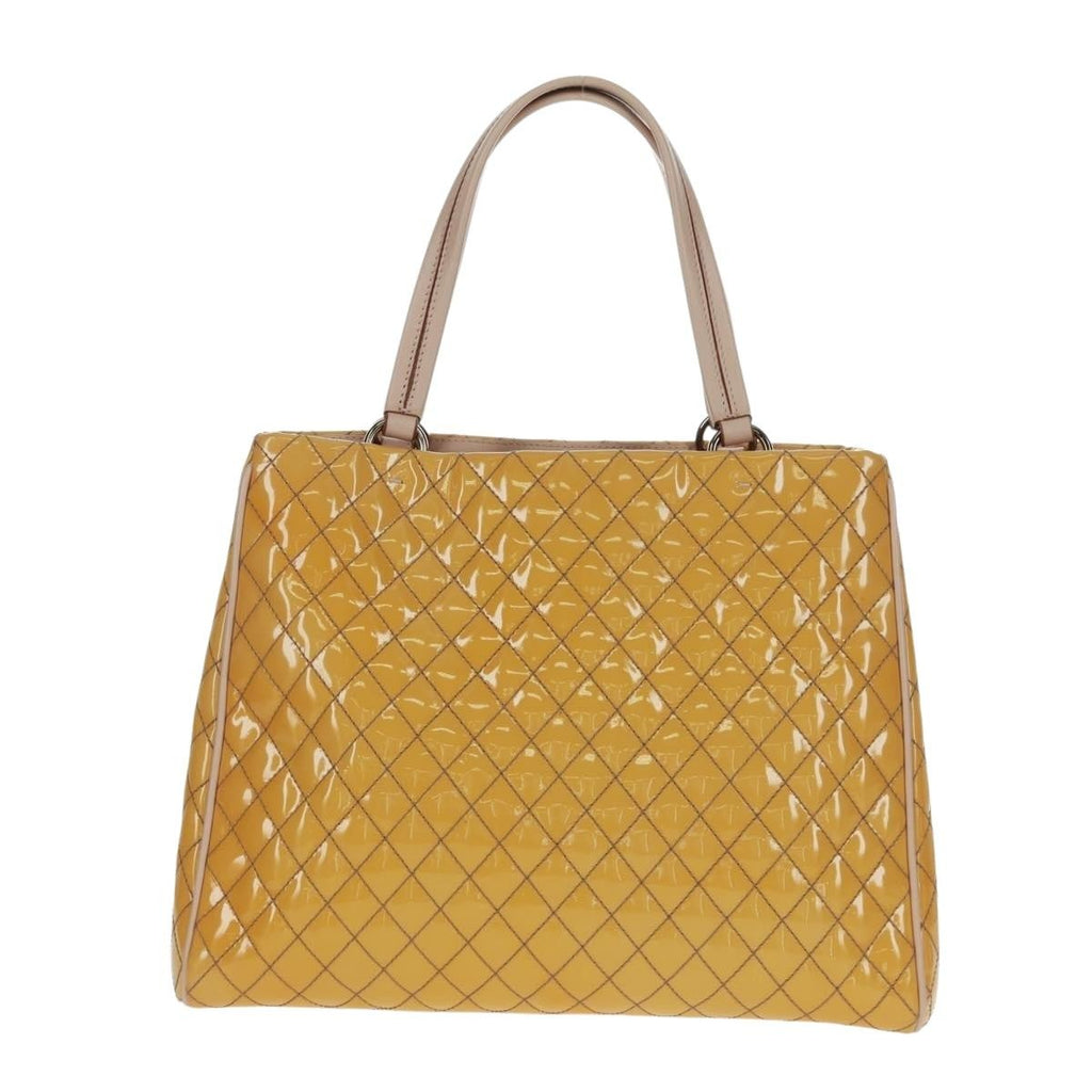 Salvatore Ferragamo Vala Handbag Patent Leather Yellow Patent_Leather Handbag (Authentic  )