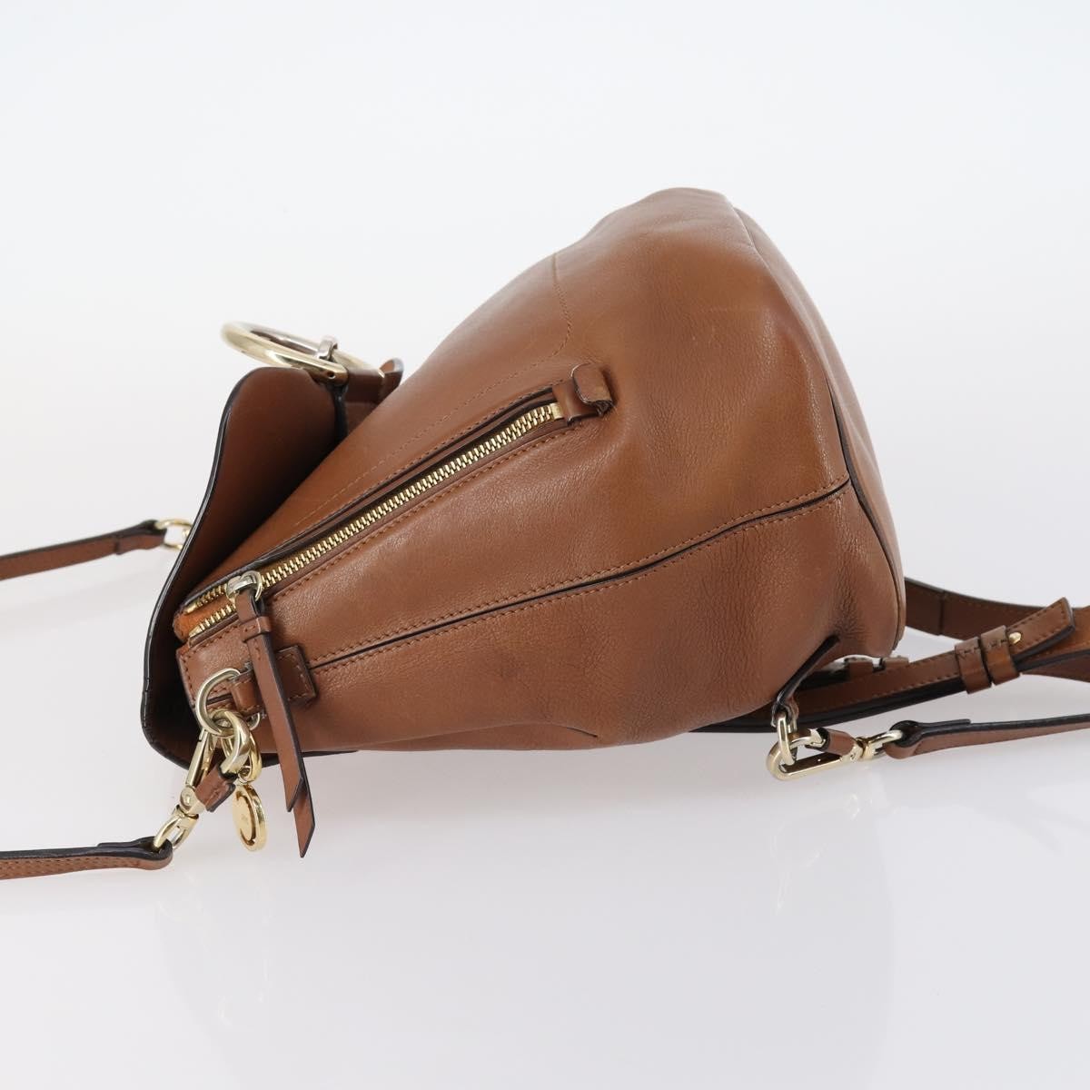 Chloe Faye Backpack Leather And Suede Brown Suede Backpack Bag (Authentic  )