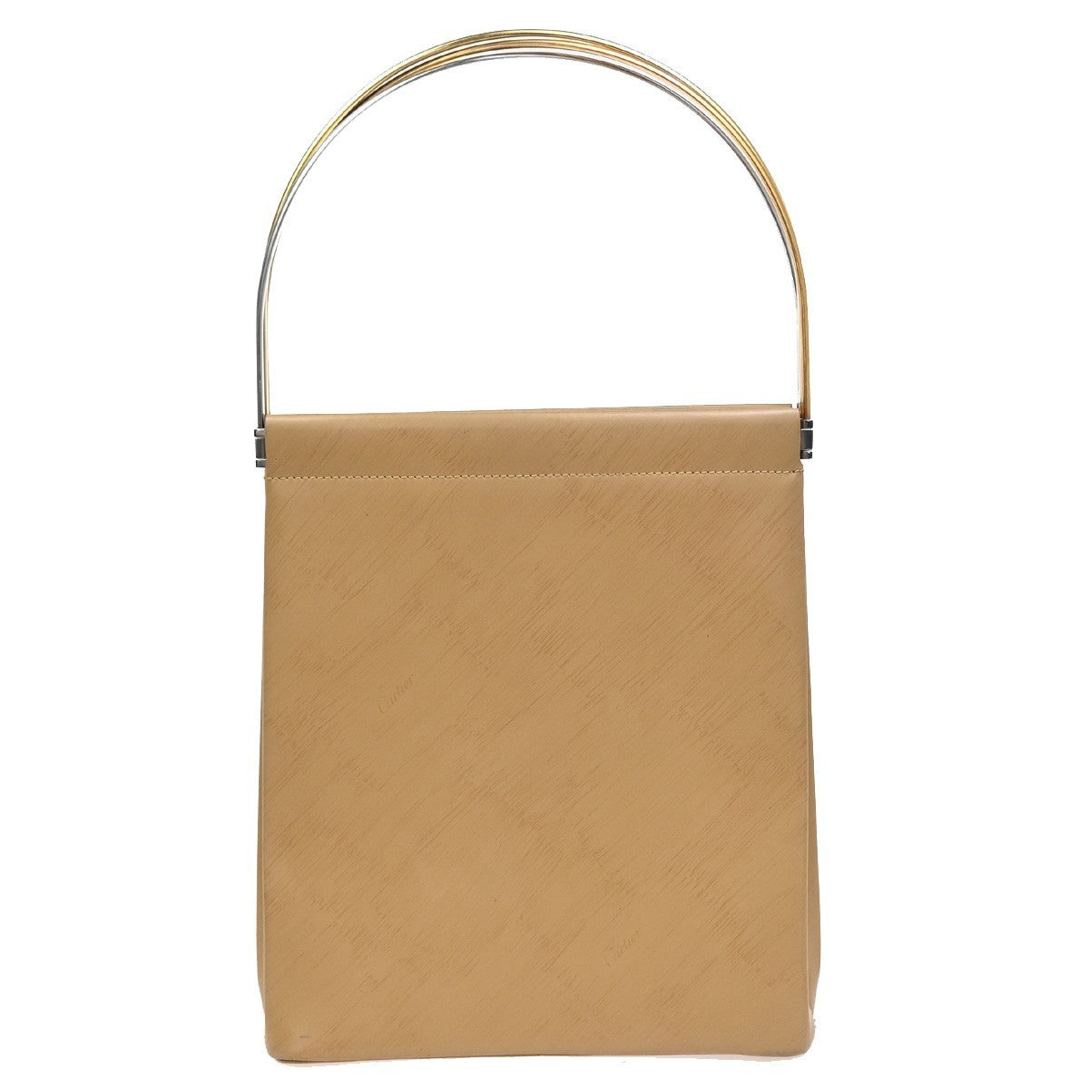 Cartier Trinity Hand Bag Leather Beige Leather Handbag (Authentic  )