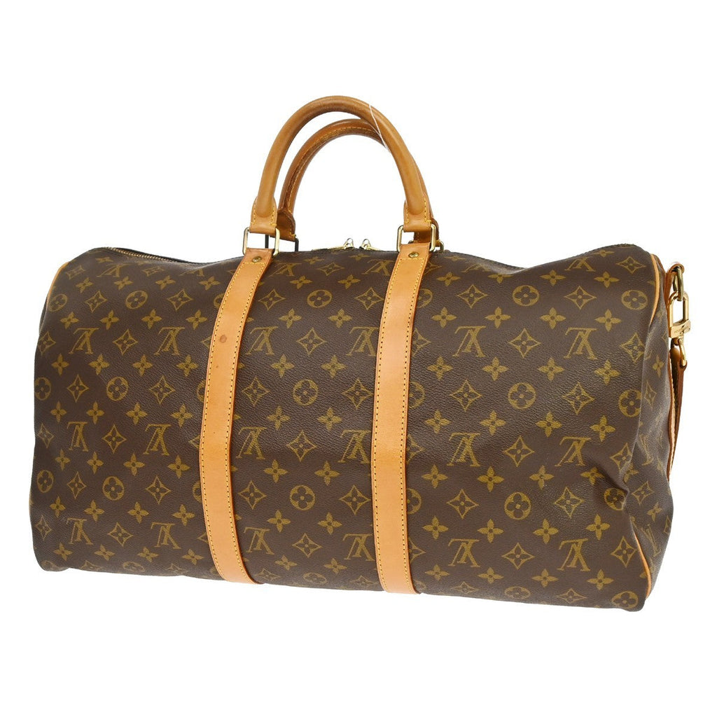 Louis Vuitton Keepall Bandouliere Bag Monogram Canvas Brown Canvas Handbag ( )