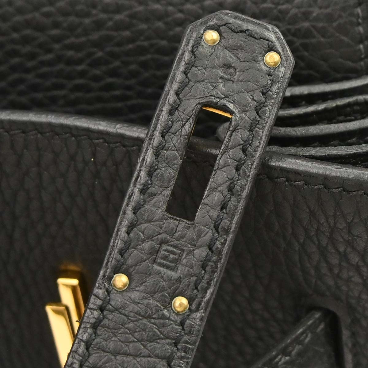 Hermes Birkin Handbag Taurillon Clemence Black Leather Handbag ( )