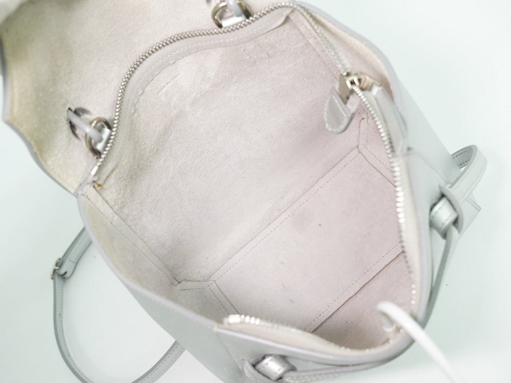Celine Belt Bag Textured Leather Silver Leather Handbag (Authentic  )