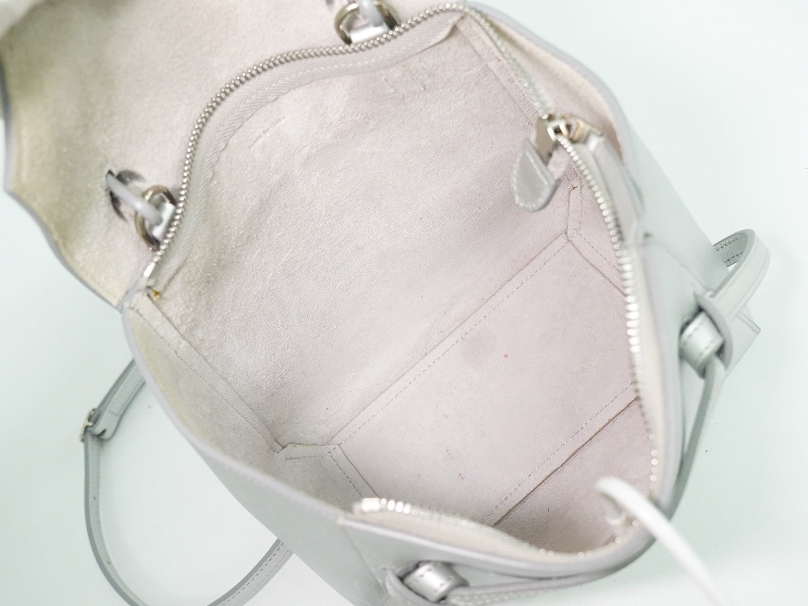 Celine Belt Bag Textured Leather Silver Leather Handbag (Authentic  )