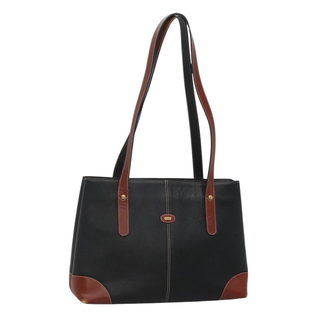 Bally Vintage Shoulder Bag Leather Black Leather Handbag ( )
