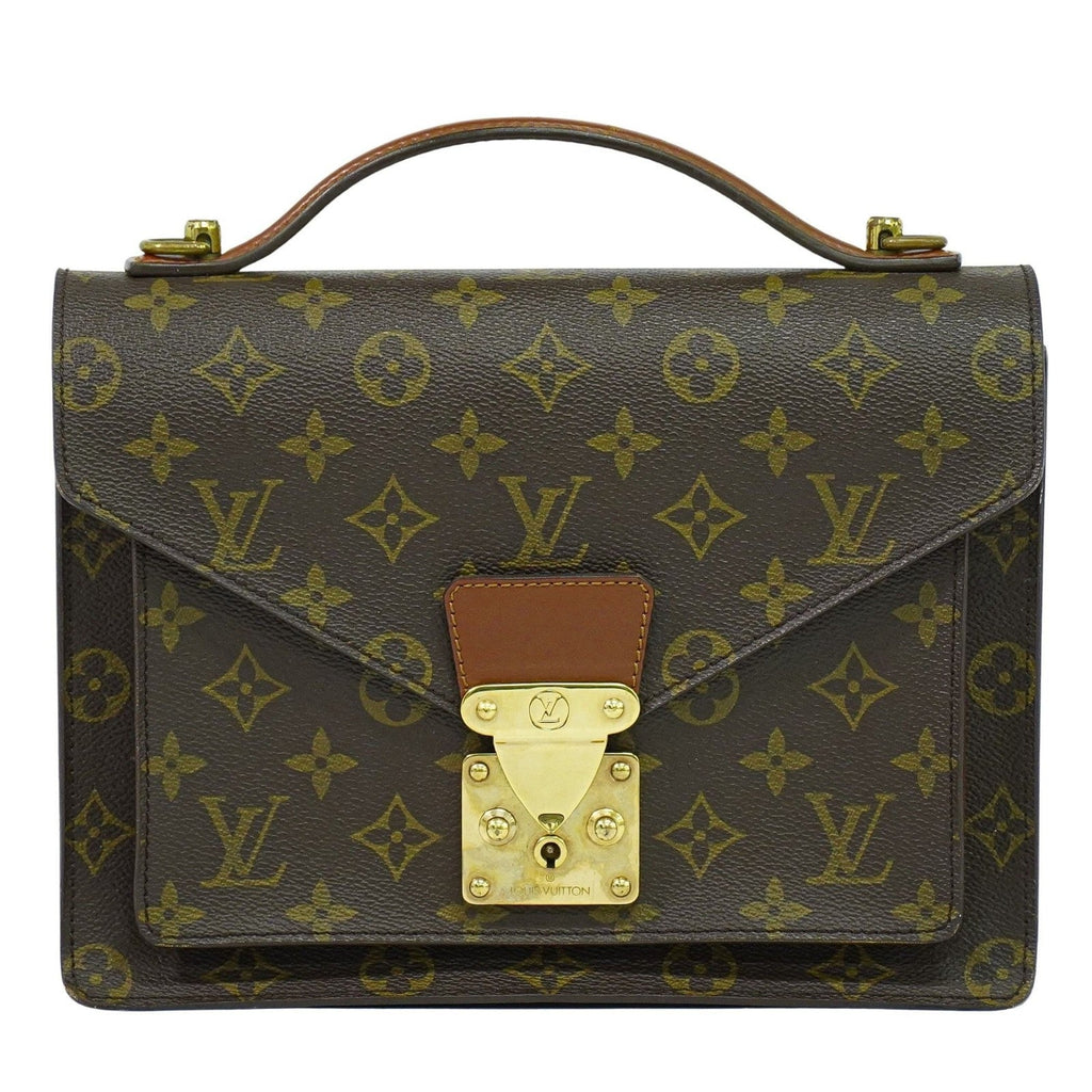 Louis Vuitton Monceau Handbag Monogram Canvas Brown Canvas Handbag (Authentic  )