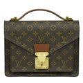 Louis Vuitton Monceau Handbag Monogram Canvas Brown Canvas Handbag (Authentic  )