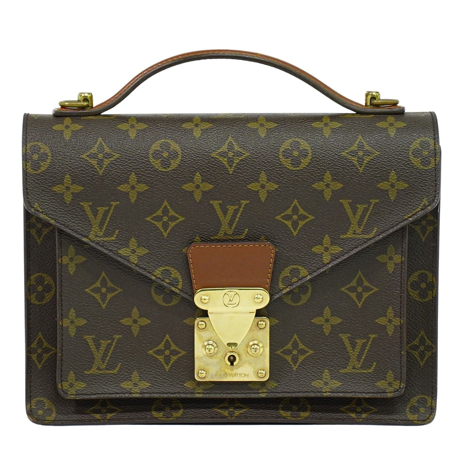Louis Vuitton Monceau Handbag Monogram Canvas Brown Canvas Handbag (Authentic  )