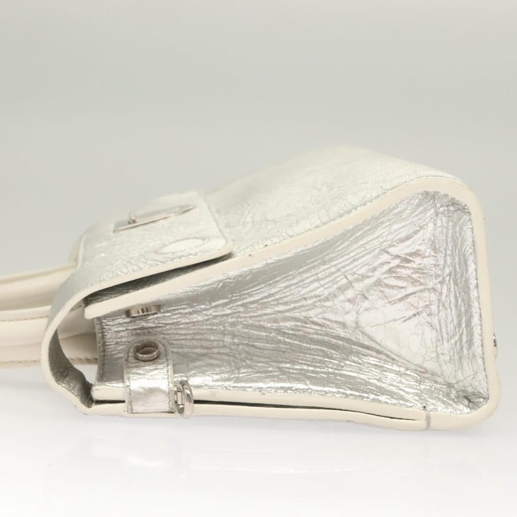 Christian Dior Diorever Bag Leather Silver Leather Bag (Authentic  )