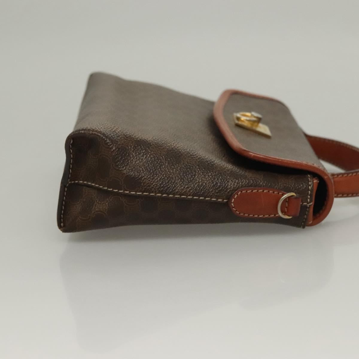 Celine Triomphe Vintage Handbag Macadam Canvas Brown Canvas Bag (Authentic  )