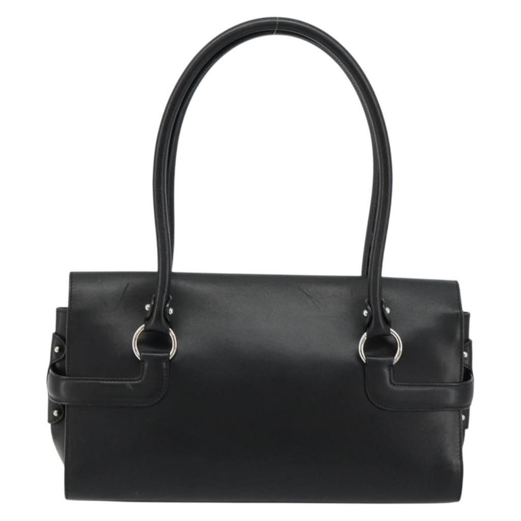 Salvatore Ferragamo Gina Satchel Leather Black Leather Handbag ( )