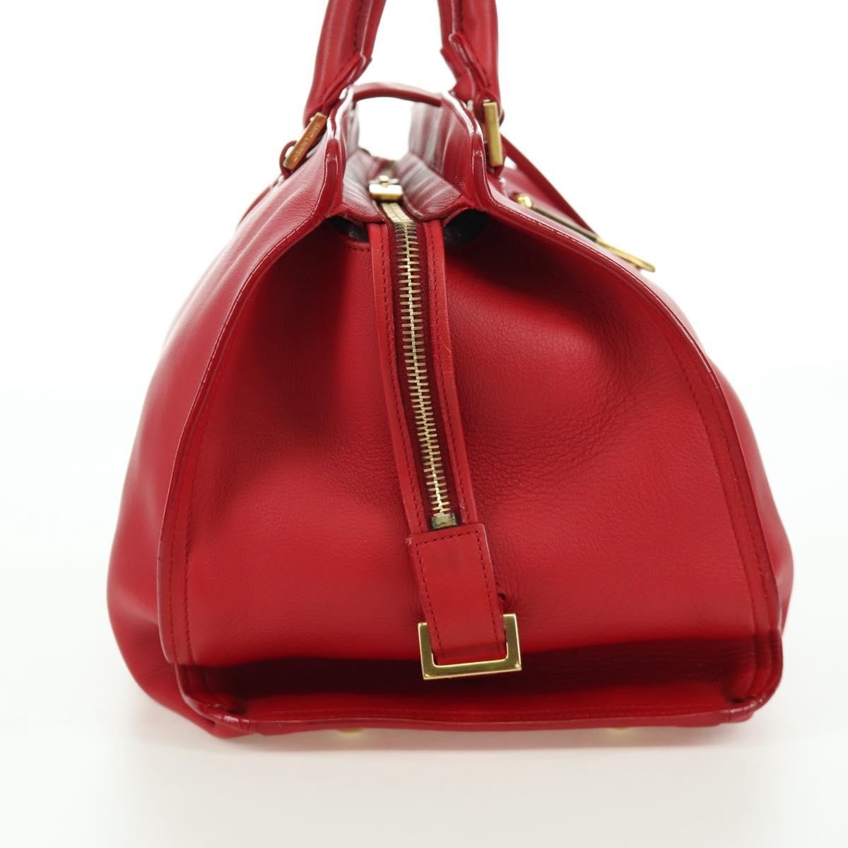 Saint Laurent Classic Y Cabas Leather Red Leather Handbag (Authentic  )