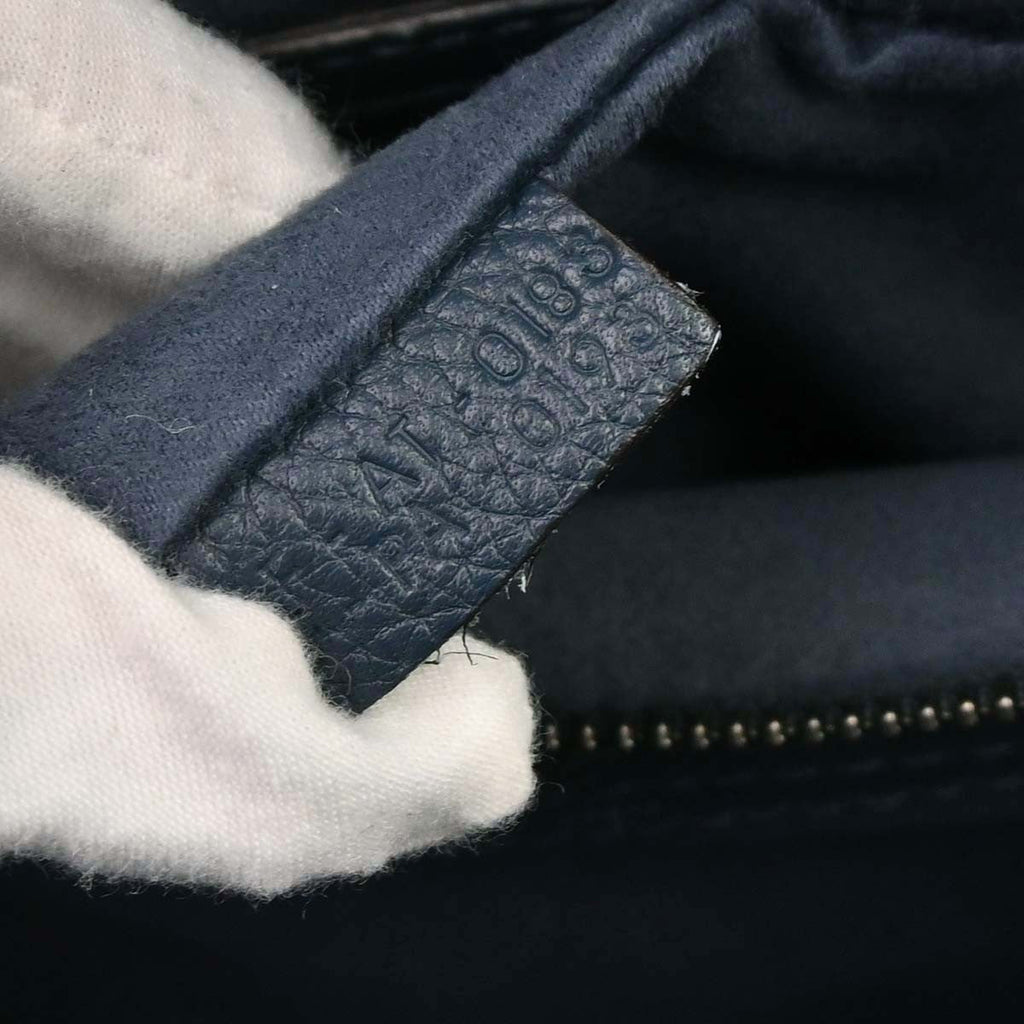 Celine Luggage Bag Grainy Leather Navy Leather Handbag ( )