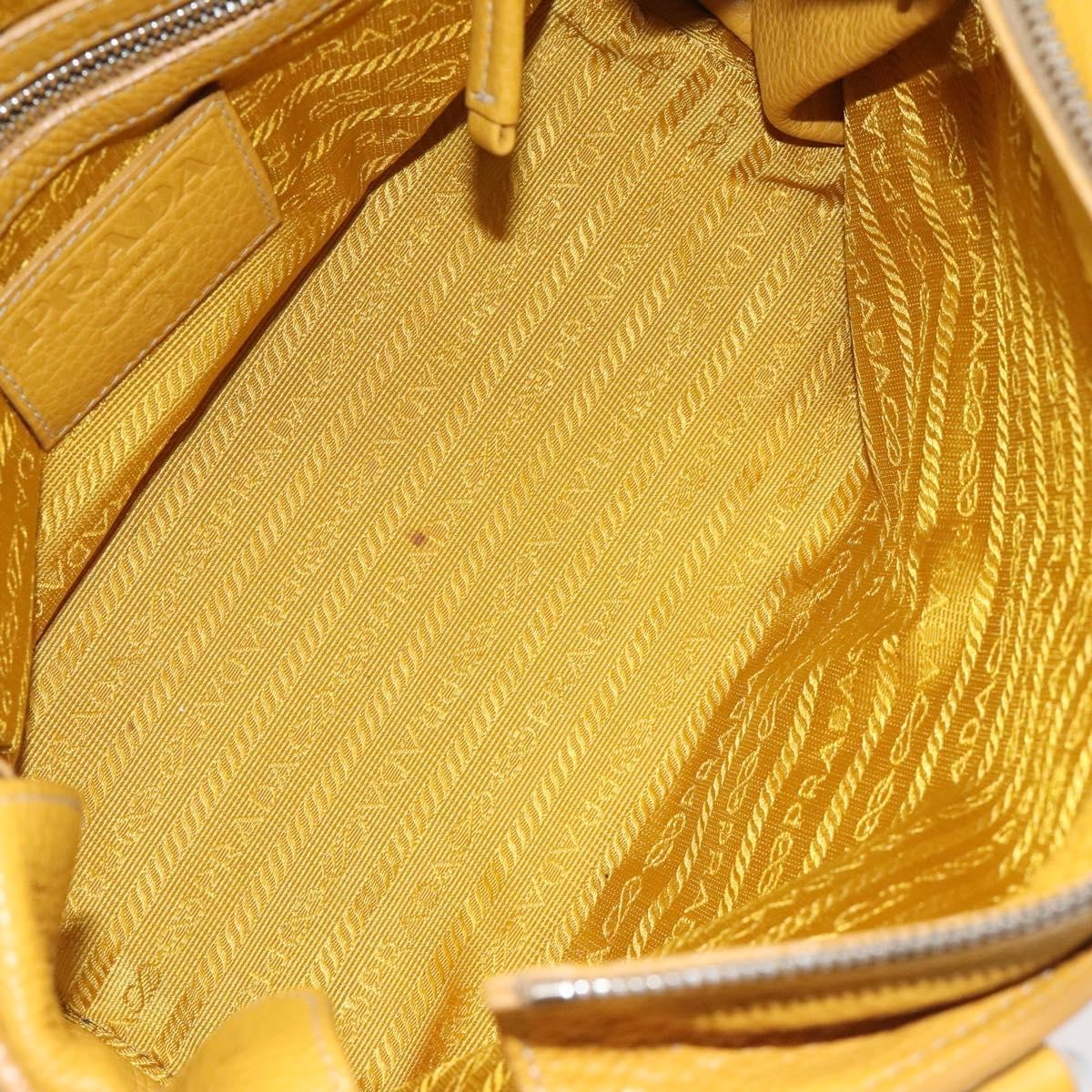 Prada Vintage Handbag Leather Yellow Leather Handbag (Authentic  )