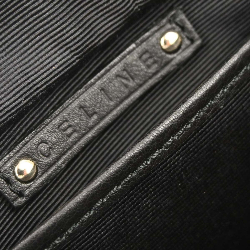 Celine Boogie Satchel Satin Black Satin Handbag (Authentic  )