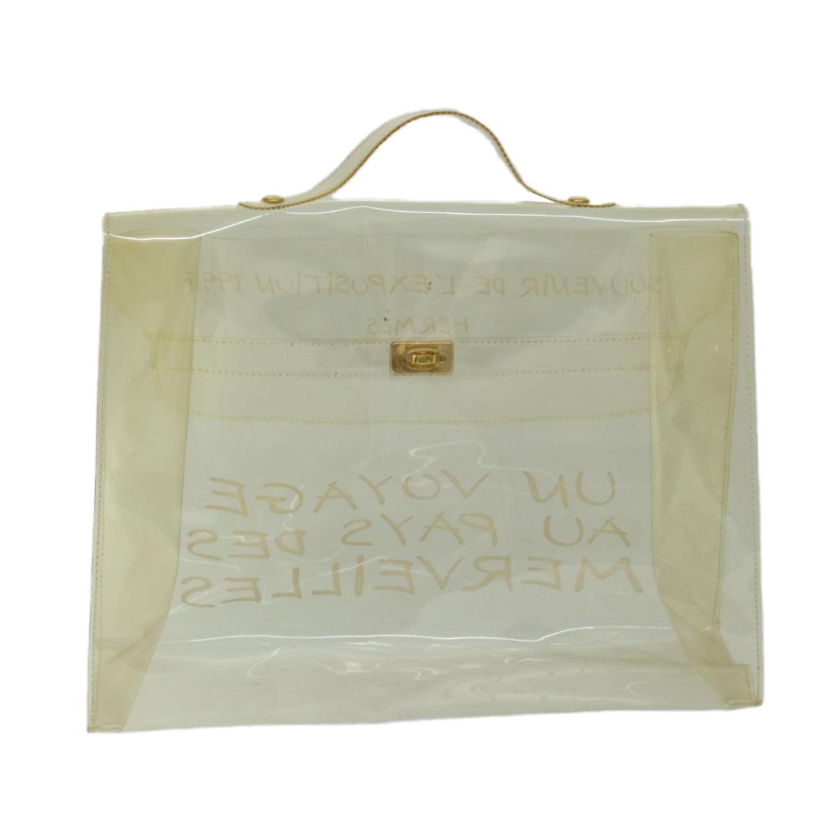Hermes Kelly Souvenir Bag Vinyl Clear Plastic Handbag (Authentic  )
