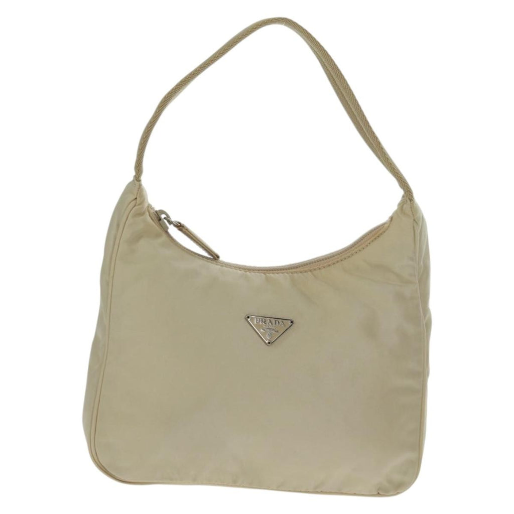 Prada Hobo Tessuto Beige Nylon Handbag (Authentic  )