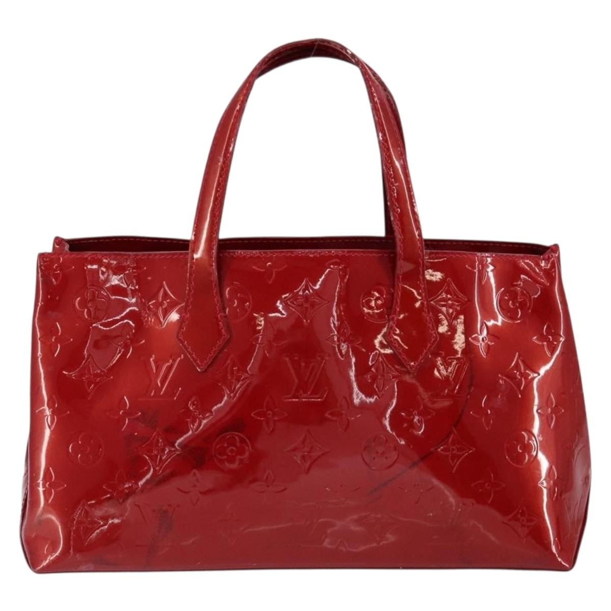 Louis Vuitton Wilshire Handbag Monogram Vernis Red Patent_Leather Handbag (Authentic  )