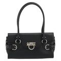 Salvatore Ferragamo Gina Satchel Leather Black Leather Handbag ( )