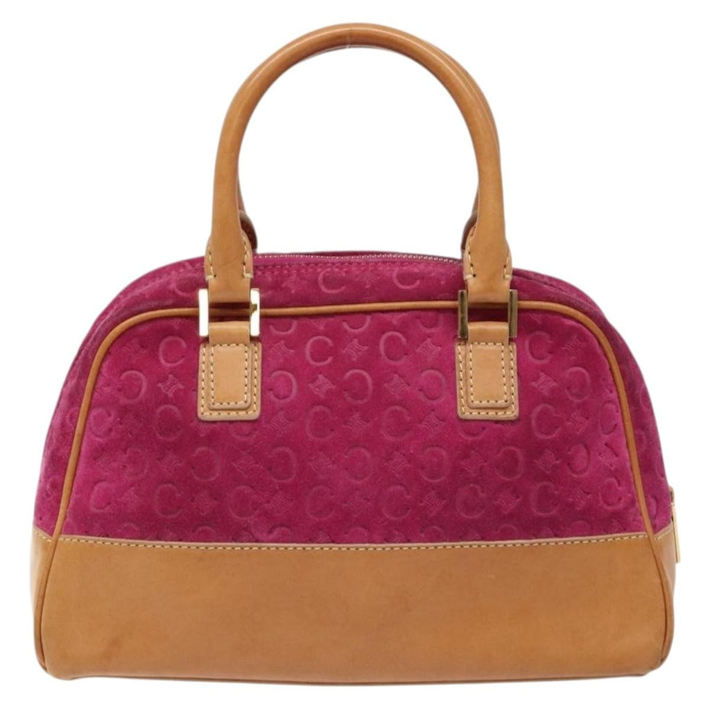 Celine Vintage Macadam Handbag C Macadam Suede Purple Suede Handbag (Authentic  )