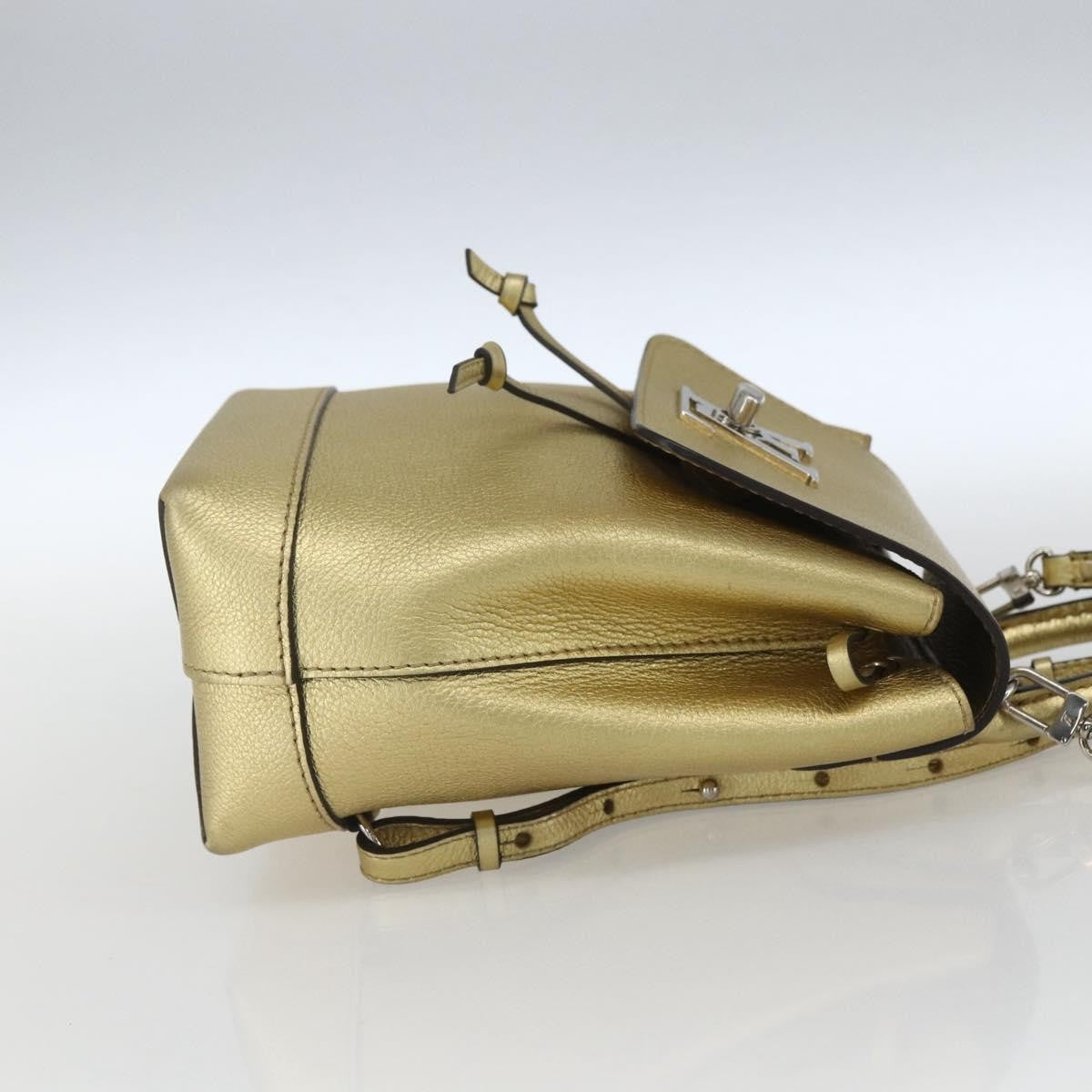 Louis Vuitton Lockme Backpack Leather Gold Leather Backpack Bag (Authentic  )
