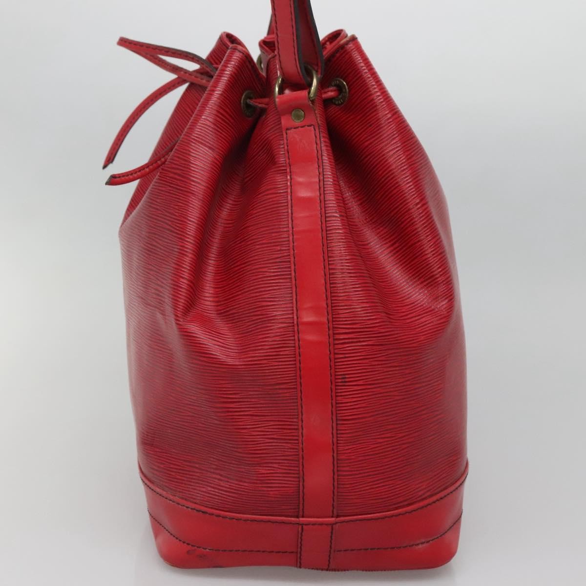 Louis Vuitton Noe Handbag Epi Leather Red Leather Bag (Authentic  )