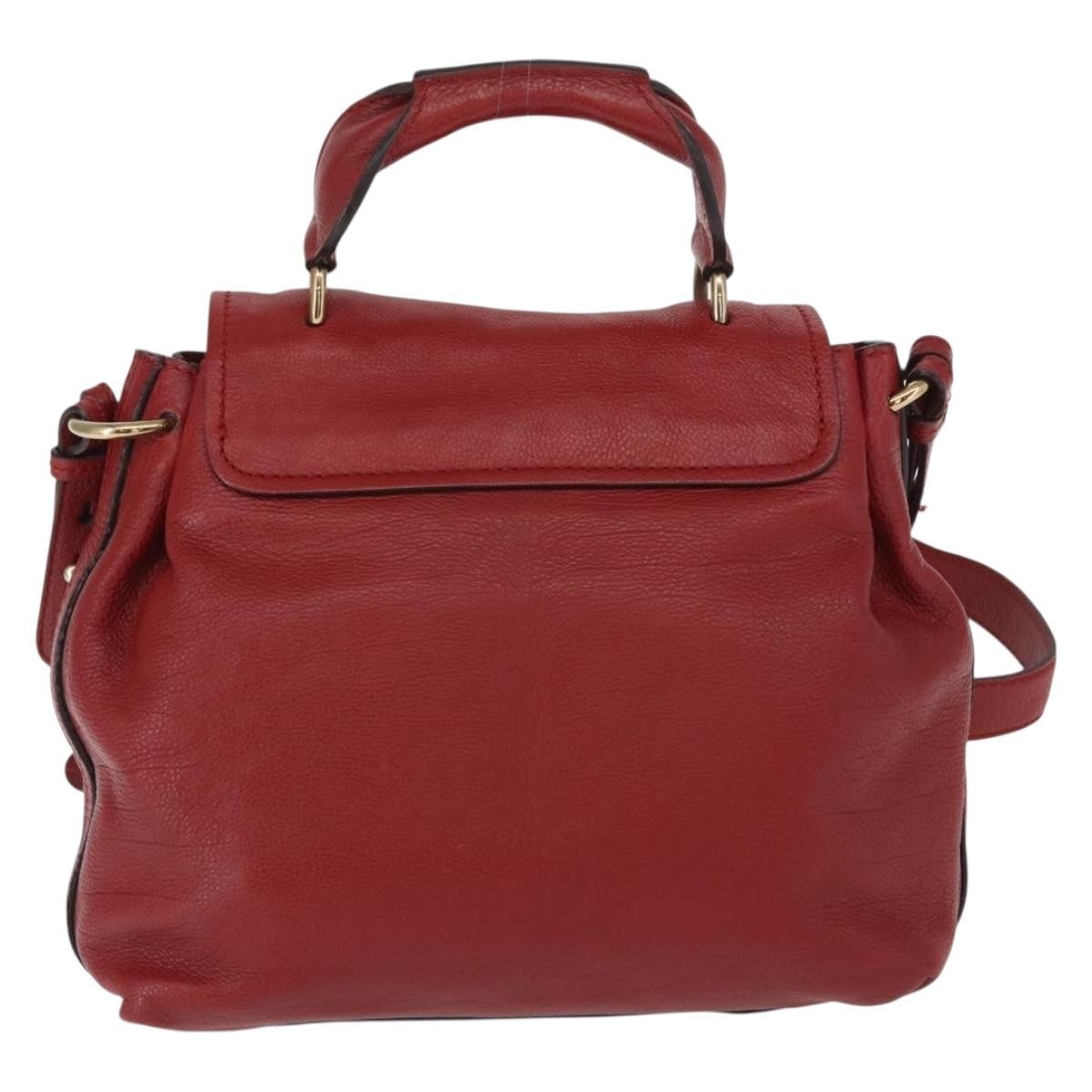 Chloe Elsie Convertible Satchel Leather Red Leather Handbag (Authentic  )