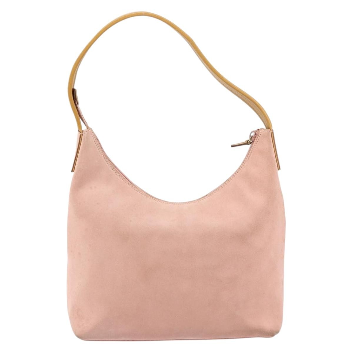 Gucci Vintage Handbag Suede Pink Suede Handbag (Authentic  )