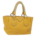 Prada Vintage Handbag Leather Yellow Leather Handbag (Authentic  )