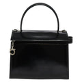 Salvatore Ferragamo Gancini Handbag Patent Leather Black Patent_Leather Handbag (Authentic  )