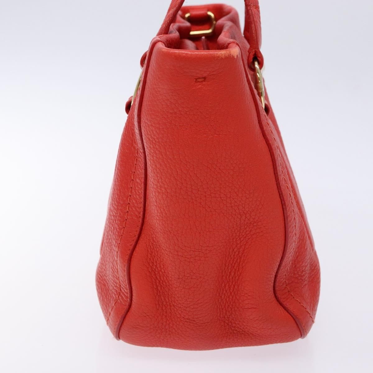 Salvatore Ferragamo Vala Handbag Leather Red Leather Bag (Authentic  )